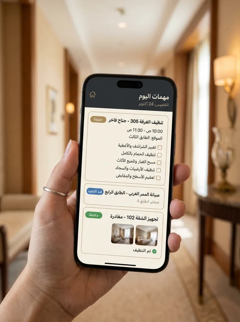 واجهة المهام على الجوال